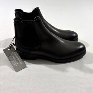 Ermenegildo Zegna Mens Cortina Chelsea Boots Black Leather Slip On Sz 6 Italy